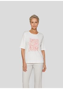 Rabe Damen T-Shirt, beige, casual, Gr. 48, bedruckt, Obermaterial: 95% Baumwolle, 5% Elasthan, Shirts, mit Frontprint