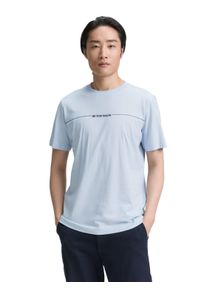 Tom Tailor Herren T-Shirt, blau, casual, Gr. XXXL, Single Jersey, Obermaterial: 100% Baumwolle, Shirts, mit Logofrontprint