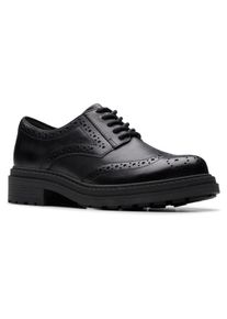 Clarks Damen Schnürschuh "Orinoco 3", Gr. 38, schwarz, Leder, unifarben, Lyralochung, klassisch, Schuhe, Budapester, Brogue, Business Schuh mit