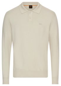 BOSS Orange Herren Polokragenpullover "Asac", beige, casual, Gr. XL, unifarben, Strick, Obermaterial: 85% Baumwolle, 15% Kapok, Pullover, mit