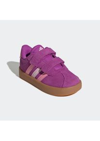 Klettschuh "VL COURT 3.0", adidas Sportswear, Gr. 22, pink, Leder, Synthetik, sportlich, Schuhe, für Kinder, inspiriert vom Design des adidas samba