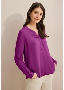 Cecil Damen Langarmbluseanemone pink, casual, Gr. XXL, unifarben, Stoff, 100% Viskose, Blusen, mit dekorativer Knopfleiste