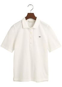 Gant Damen Poloshirt "SLIM SHIELD KA PIQUE POLO", beige, Basic, Gr. XL, unifarben, Piquu00e9, Obermaterial: 100% Baumwolle, Shirts, mit grafischer