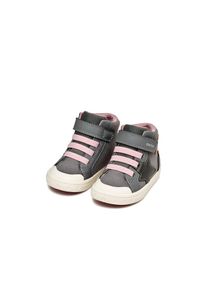 Geox Kinder Lauflernschuh "B GISLI GIRL", Gr. 22, grau, Synthetik, Textil, sportlich, Schuhe, Boots, Glitzerschuh mit Gummizug und Klett