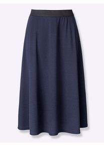 Classic Basics Damen Jerseyrock, blau, Gr. 19, unifarben, meliert, 97% Polyester, 3% Elasthan, Röcke