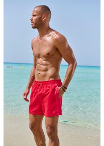 H.I.S. H.I.S Herren Badeshorts, rot, Gr. S, unifarben, kontrastfarbene Details, Recycling-Polyester, Badehosen
