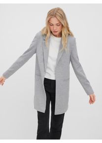 Véro Moda VERO MODA Damen Jerseyblazer "VMVERINA LS LONG BLAZER", grau, feminin, Gr. 36, meliert, Jersey, Obermaterial: 95% Polyester, 5% Elasthan, Blazer