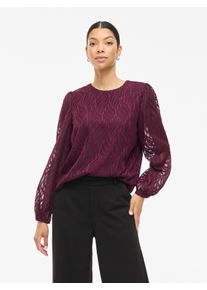 Vila Damen Blusenshirt "VIMIKA O-NECK L/S TOP - NOOS", lila, modisch, Gr. 34, unifarben, Jersey, Obermaterial: 100% Polyester, Shirts