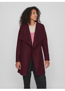 Vila Damen Kurzmantel "VICOOLEY COLLAR BELT COAT - NOOS", rot, modisch, Gr. 38, unifarben, Web, Obermaterial: 100% Polyester, Mäntel