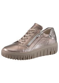 Waldläufer WALDLÄUFER Damen Plateausneaker "H-LIVIA", Gr. 9, braun, Nubukleder, Nappaleder, metallic, sportlich, Schuhe, Schnürschuh, Halbschuh, Bequemschuh mit
