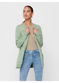 Only Damen Strickjacke "ONLLESLY L/S OPEN CARDIGAN KNT NOOS", grün, modisch, Gr. XL, meliert, Strick, Obermaterial: 50% Viskose, 27% Polyamid, 23%