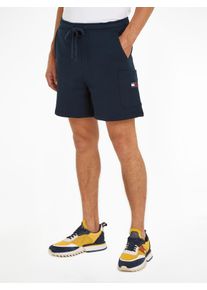 Tommy Jeans Herren Cargoshorts "TJM BADGE CARGO SHORT", blau, casual, Gr. XXL, unifarben, Sweatware, Obermaterial: 100% Baumwolle, Hosen, mit
