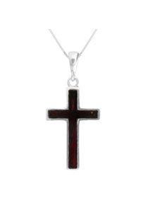 OSTSEE-SCHMUCK Damen Kette mit Anhänger "OSTSEE-SCHMUCK Kette mit Anhänger Kreuz 28 x 18 mm", 42cm, Silber 925 (Sterlingsilber), L: 42cm, silber,