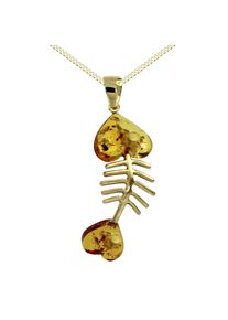 OSTSEE-SCHMUCK Damen Kette mit Anhänger "OSTSEE-SCHMUCK Kette mit Anhänger Fisch 35 mm", 42cm, Gelbgold 333, L: 42cm, gold, Gelbgold 333, Halsketten