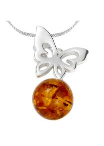 OSTSEE-SCHMUCK Damen Kette mit Anhänger "OSTSEE-SCHMUCK Kette mit Anhänger Gleiter-Schmetterling", 42cm, Silber 925 (Sterlingsilber), L: 42cm,