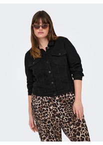 Only CARMAKOMA Damen Jeansjacke "CARWESPA LS JACKET BLACK DNM", schwarz, modisch, Gr. 42, Denim/Jeans, Obermaterial: 79% Baumwolle, 20% Polyester, 1%