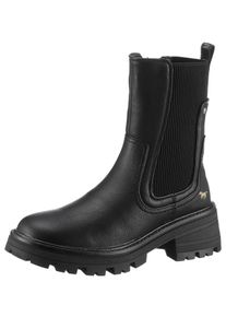 Mustang Shoes Damen Chelseaboots, Gr. 42, schwarz, Lederimitat, Elastischer Einsatz, unifarben, casual, Schuhe, Schlupfstiefel, Herbstschuh mit