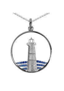 OSTSEE-SCHMUCK Damen Kette mit Anhänger "OSTSEE-SCHMUCK Kette mit Anhänger Leuchtturm 30 mm", 42cm, Silber 925 (Sterlingsilber), L: 42cm, silber,
