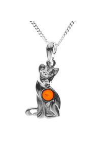 OSTSEE-SCHMUCK Damen Kette mit Anhänger "OSTSEE-SCHMUCK Kette mit Anhänger Katze Kette mit Anhänger Katze", 42cm, Silber 925 (Sterlingsilber), L: