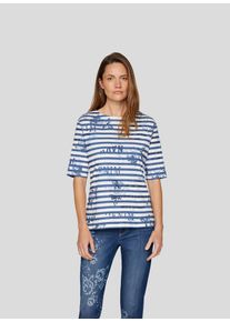 Rabe Damen Print-Shirt "T-Shirt", blau, feminin, Gr. 36, 100%Baumwolle, Shirts