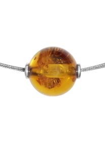 OSTSEE-SCHMUCK Damen Collier "OSTSEE-SCHMUCK Collier Bernsteinkugel 13 mm", 42cm, Bernstein, L: 42cm, silber, Bernstein, Halsketten