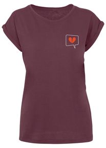 Merchcode Herren T-Shirt "Merchcode Damen Ladies Heartbreak X Extended Shoulder Tee", rot, casual, Gr. M, unifarben, 100% Baumwolle, Shirts
