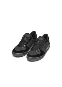 Geox Herren Sneaker "U ELVER", Gr. 42, schwarz, Synthetik, Textil, Leder, casual, Schuhe, Schnürschuh, Freizeitschuh mit Textilfutter