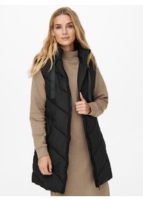 Jacqueline de Yong JDY Damen Steppweste "JDYSKYLAR LIFE HOOD WAISTCOAT OTW NOOS", schwarz, modisch, Gr. M, unifarben, Steppware, Obermaterial: 100% Polyester, Westen