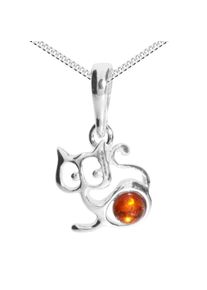 OSTSEE-SCHMUCK Damen Kette mit Anhänger "OSTSEE-SCHMUCK Kette mit Anhänger Katze Kette mit Anhänger Katze", 42cm, Silber 925 (Sterlingsilber), L: