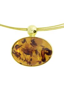 OSTSEE-SCHMUCK Damen Kette mit Anhänger "OSTSEE-SCHMUCK Halsreif mit Anhänger Gleiter-Classic 18x13 mm", 45cm, Gelbgold 333, L: 42cm, gold, Gelbgold