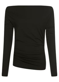 BOSS Orange Damen Langarmshirt "Enili Premium Damenmode", schwarz, casual, Gr. XL, unifarben, Jersey, Obermaterial: 55% Baumwolle, 37% Modal, 8%
