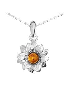 OSTSEE-SCHMUCK Damen Kette mit Anhänger "OSTSEE-SCHMUCK Kette mit Anhänger Blüte Kette mit Anhänger Blüte", 42cm, Silber 925 (Sterlingsilber), L: