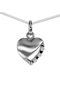 OSTSEE-SCHMUCK Damen Kette mit Anhänger "OSTSEE-SCHMUCK Kette mit Anhänger Herz 10 mm", 42cm, Silber 925 (Sterlingsilber), L: 42cm, silber, Silber