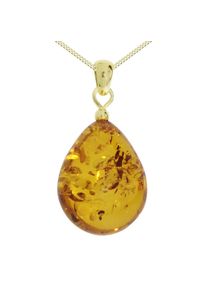 OSTSEE-SCHMUCK Damen Kette mit Anhänger "OSTSEE-SCHMUCK Kette mit Anhänger Tropfen ca. 22 mm lang", 42cm, Gelbgold 333, L: 42cm, gold, Gelbgold 333,