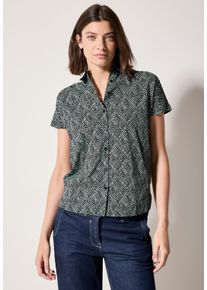 Cecil Damen Hemdbluseslate khaki, casual, Gr. XL, gemustert, Web, 100% Baumwolle, Blusen, aus reiner Baumwolle