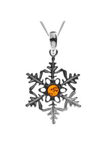 OSTSEE-SCHMUCK Damen Kette mit Anhänger "OSTSEE-SCHMUCK Kette mit Anhänger Schneeflocke", 42cm, Silber 925 (Sterlingsilber), L: 42cm, silber, Silber