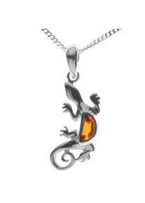 OSTSEE-SCHMUCK Damen Kette mit Anhänger "OSTSEE-SCHMUCK Kette mit Anhänger Echse Kette mit Anhänger Echse", 42cm, Silber 925 (Sterlingsilber), L: