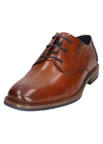 Bugatti Herren Schnürschuh, Gr. 41, braun, Leder, Basic, Schuhe, Business Schuh, Anzugschuh, Abendschuh mit Wechselfußbett