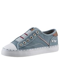 Mustang Shoes Damen Slip-On Sneaker "Schlupfschuh, Freizeitschuh", Gr. 39, blau, Textil, sportlich, Schuhe, Slipper, Schlupfschuh, Freizeitschuh mit