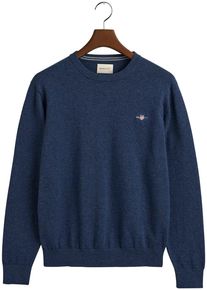 Gant Herren Rundhalspullover "CLASSIC COTTON C-NECK", blau, casual, Gr. XXXL, meliert, Strick, Jersey, Obermaterial: 100% Baumwolle, Pullover,