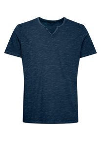 Blend Herren T-Shirt "BHAshton split neck tee", blau, modisch, Gr. S, unifarben, Single Jersey, Obermaterial: 100% Baumwolle, Shirts