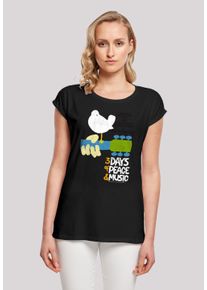 F4NT4STIC Damen T-Shirt "Woodstock Music & Art Festival Poster'", schwarz, casual, Gr. XXXL, Obermaterial: 100% Baumwolle, Shirts, Print