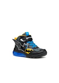 Geox Kinder Sneaker "J CIBERDRON BOY Blinkschuh", Gr. 25, schwarz, Lederimitat, Textil, sportlich, Schuhe, Schnürboots, Blinkschuh mit cooler