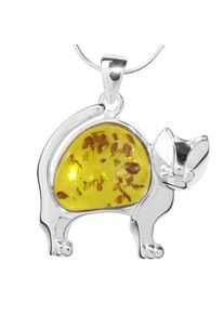 OSTSEE-SCHMUCK Damen Kette mit Anhänger "OSTSEE-SCHMUCK Kette mit Anhänger Katze Kette mit Anhänger Katze", 42cm, Silber 925 (Sterlingsilber), L: