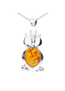 OSTSEE-SCHMUCK Damen Kette mit Anhänger "OSTSEE-SCHMUCK Kette mit Anhänger Eule Kette mit Anhänger Eule", 42cm, Silber 925 (Sterlingsilber), L: 42cm,