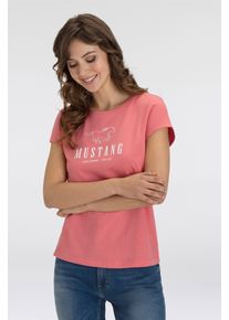 Mustang Damen T-Shirt "Alina C Print", rosa, Gr. S, Jersey, Obermaterial: 100% Baumwolle, Shirts