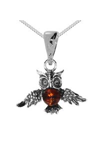 OSTSEE-SCHMUCK Damen Kette mit Anhänger "OSTSEE-SCHMUCK Kette mit Anhänger Eule Kette mit Anhänger Eule", 42cm, Silber 925 (Sterlingsilber), L: 42cm,