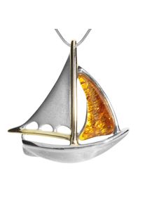 OSTSEE-SCHMUCK Damen Kette mit Anhänger "OSTSEE-SCHMUCK Kette mit Anhänger Schiff", 42cm, Silber 925 (Sterlingsilber), L: 42cm, silber, Silber 925