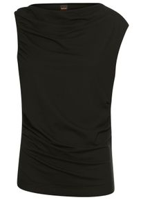 BOSS Orange Damen Shirttop "Enima Premium Damenmode", schwarz, casual, Gr. XL, unifarben, Jersey, Obermaterial: 55% Baumwolle, 37% Modal, 8%