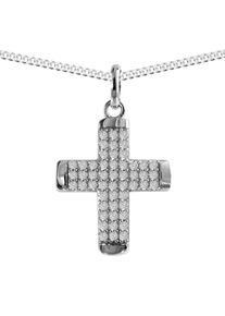 OSTSEE-SCHMUCK Damen Kette mit Anhänger "OSTSEE-SCHMUCK Kette mit Anhänger Kreuz 17 x 14 mm", 45cm, Silber 925 (Sterlingsilber), L: 42cm, silber,